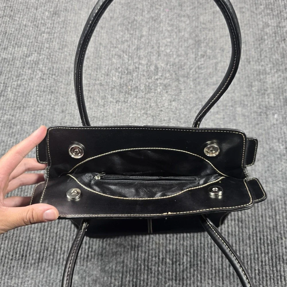 Tods D Bag Womens Black Leather Handbag‎ Satchel Purse Authentic Luxury